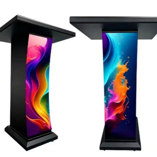 Mobile LED Podium Screen With Lockable Wheels P1.86 P2.5 GOB Digital Lectern Display for Conference Speech Event Church